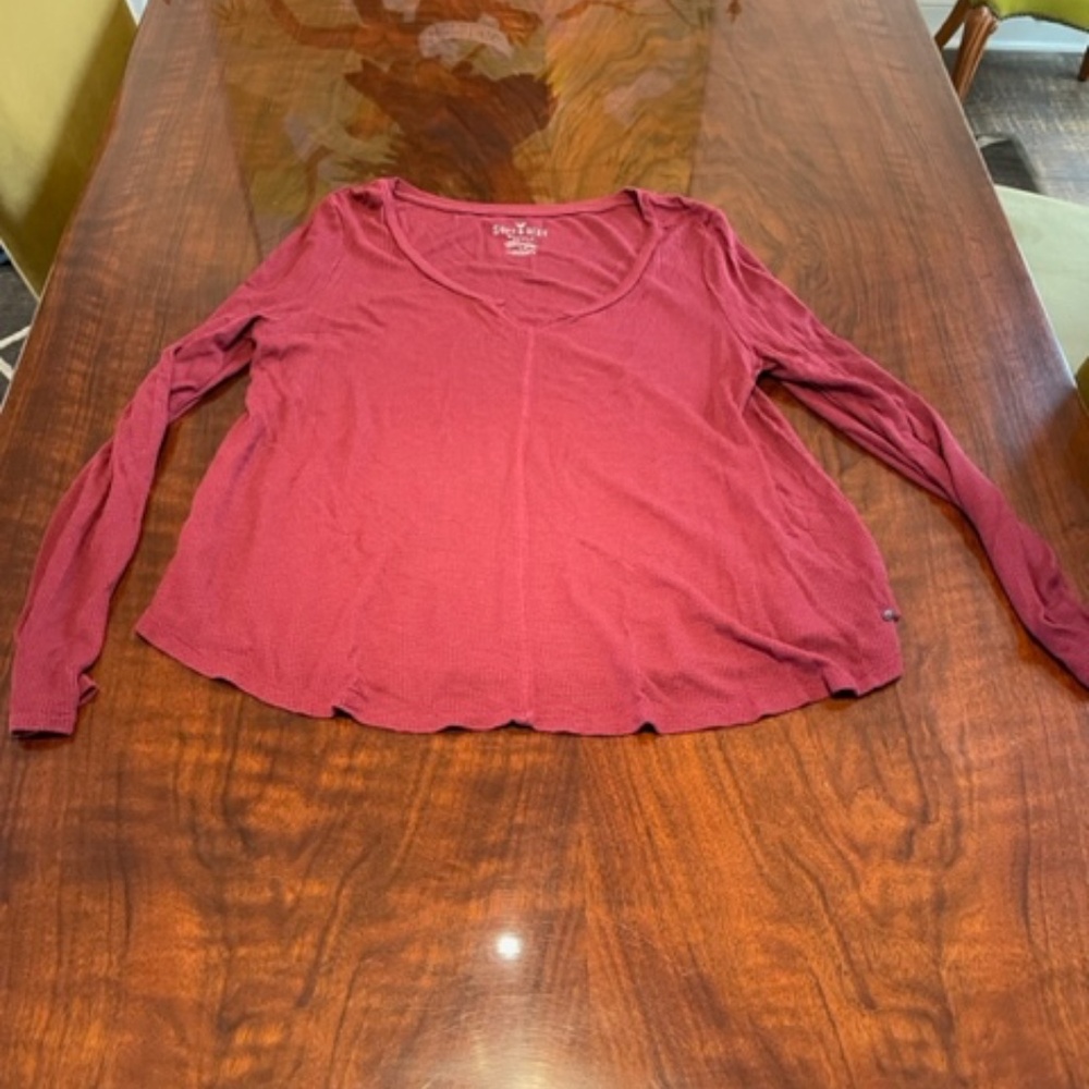 american eagle soft and sexy waffle weave shirt